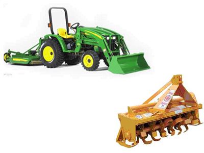 Rent tractors and attachments